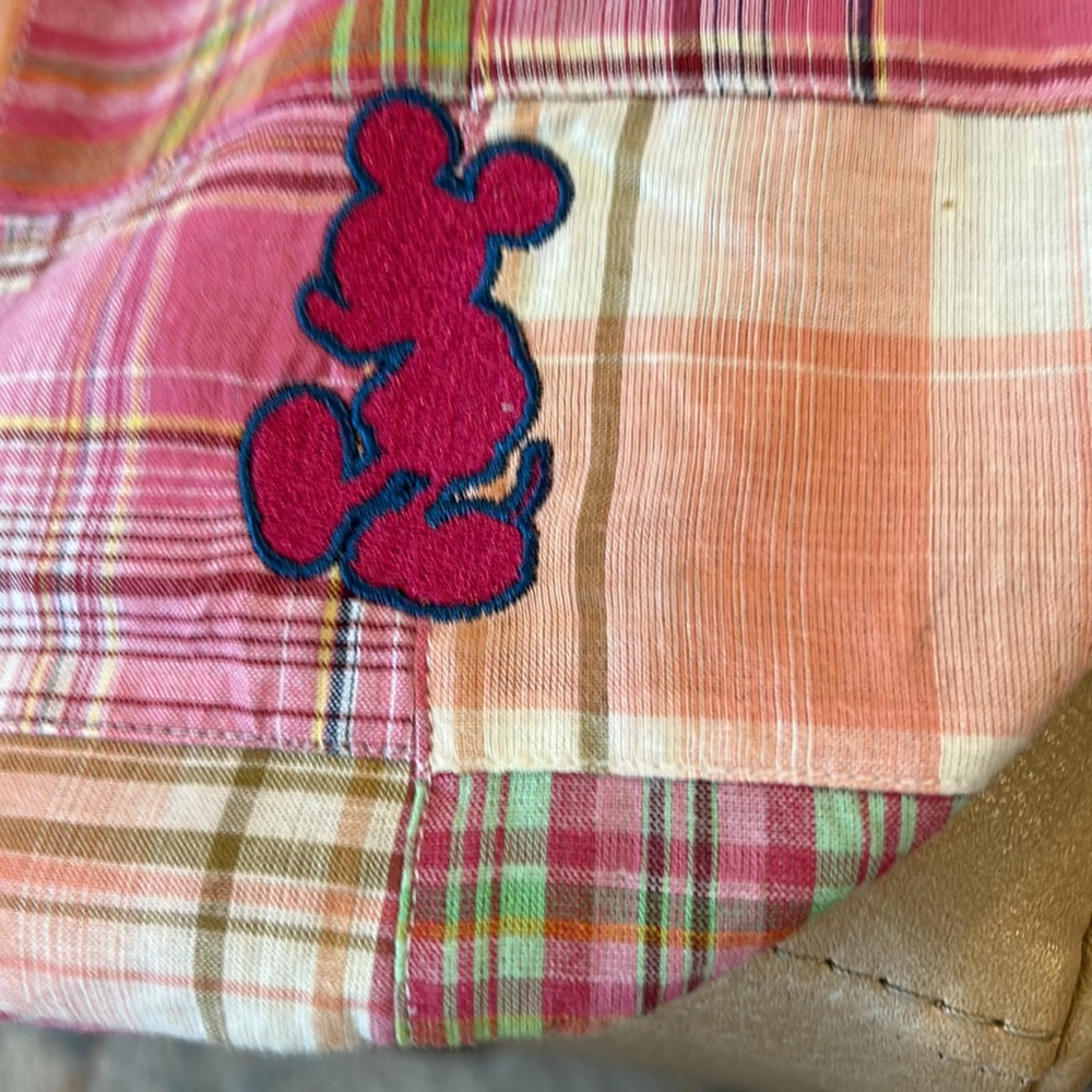 Disney’s vintage hobo style bag with red Mickey pink plaid - Picture 2 of 9